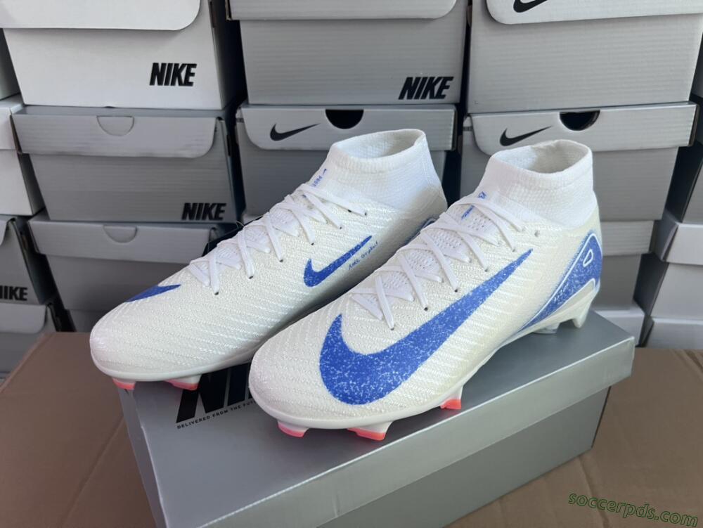 Nike Air Zoom Mercurial Superfly 10 Elite FG High-Tops Football Boots - Grey/Blue/Orange