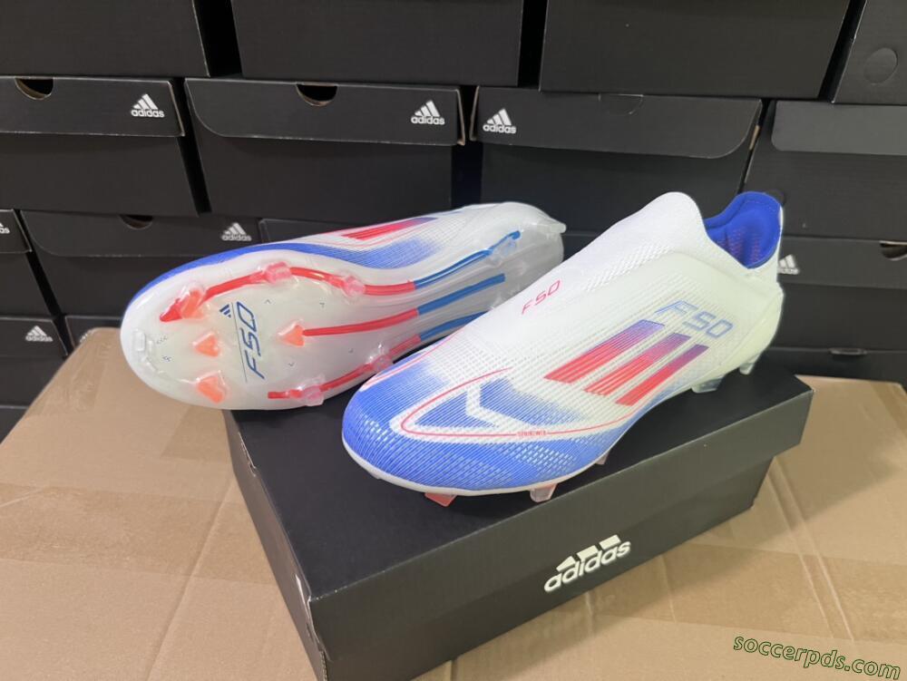 Adidas F50 Adizero FG Low-Tops Football Boots - White/Blue/Orange
