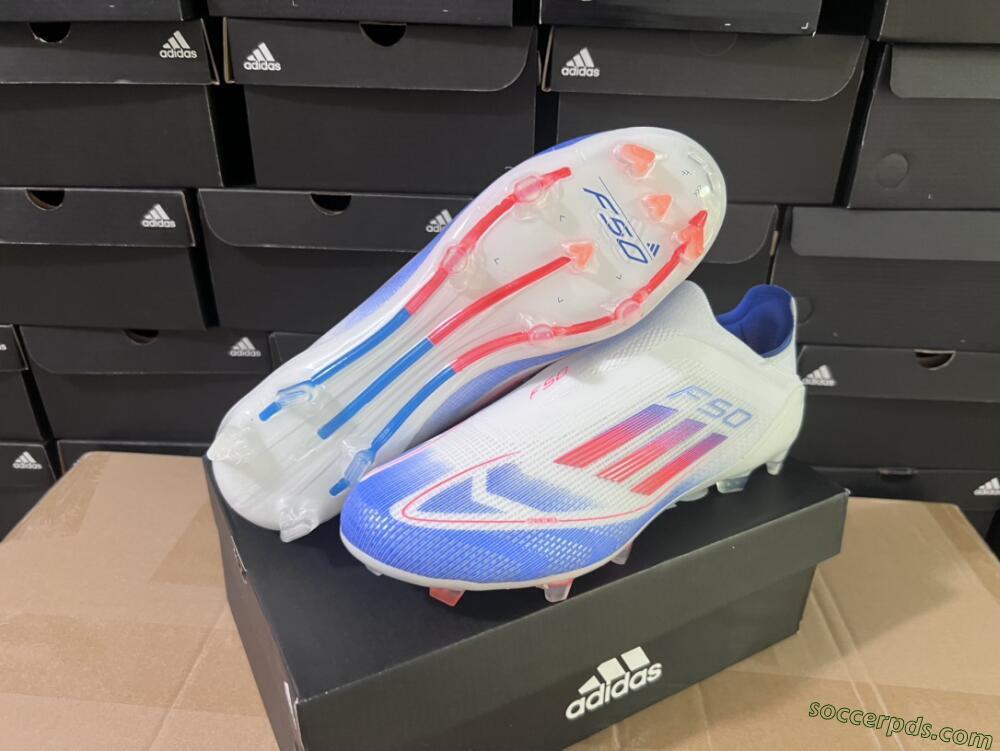 Adidas F50 Adizero FG Low-Tops Football Boots - White/Blue/Orange
