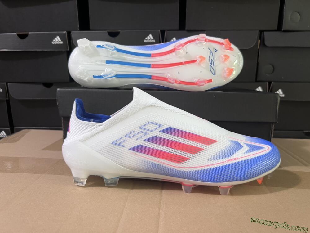 Adidas F50 Adizero FG Low-Tops Football Boots - White/Blue/Orange