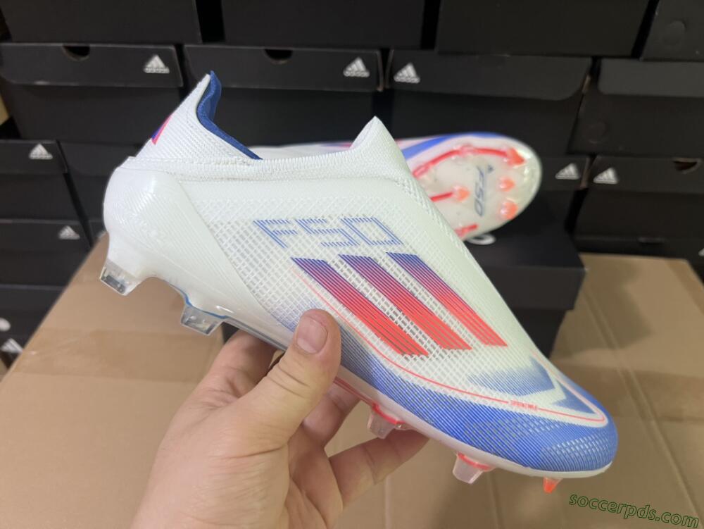 Adidas F50 Adizero FG Low-Tops Football Boots - White/Blue/Orange