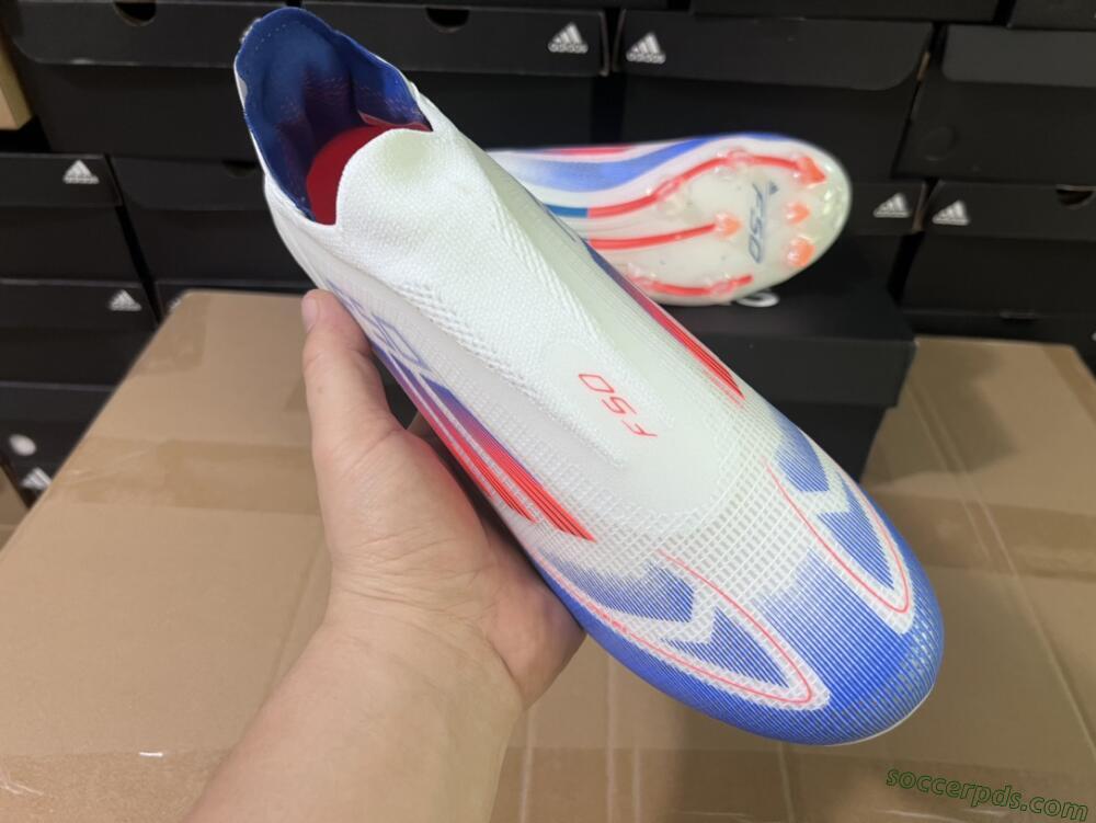Adidas F50 Adizero FG Low-Tops Football Boots - White/Blue/Orange