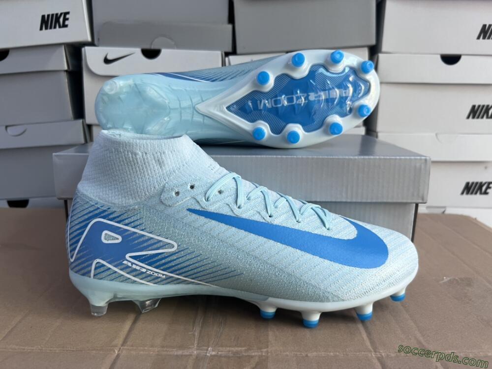 Nike Air Zoom Mercurial Superfly 10 Elite AG High-Tops Football Boots - Jade/Beige/Blue