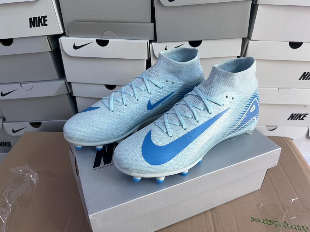 Nike Air Zoom Mercurial Superfly 10 Elite AG High-Tops Football Boots - Jade/Beige/Blue