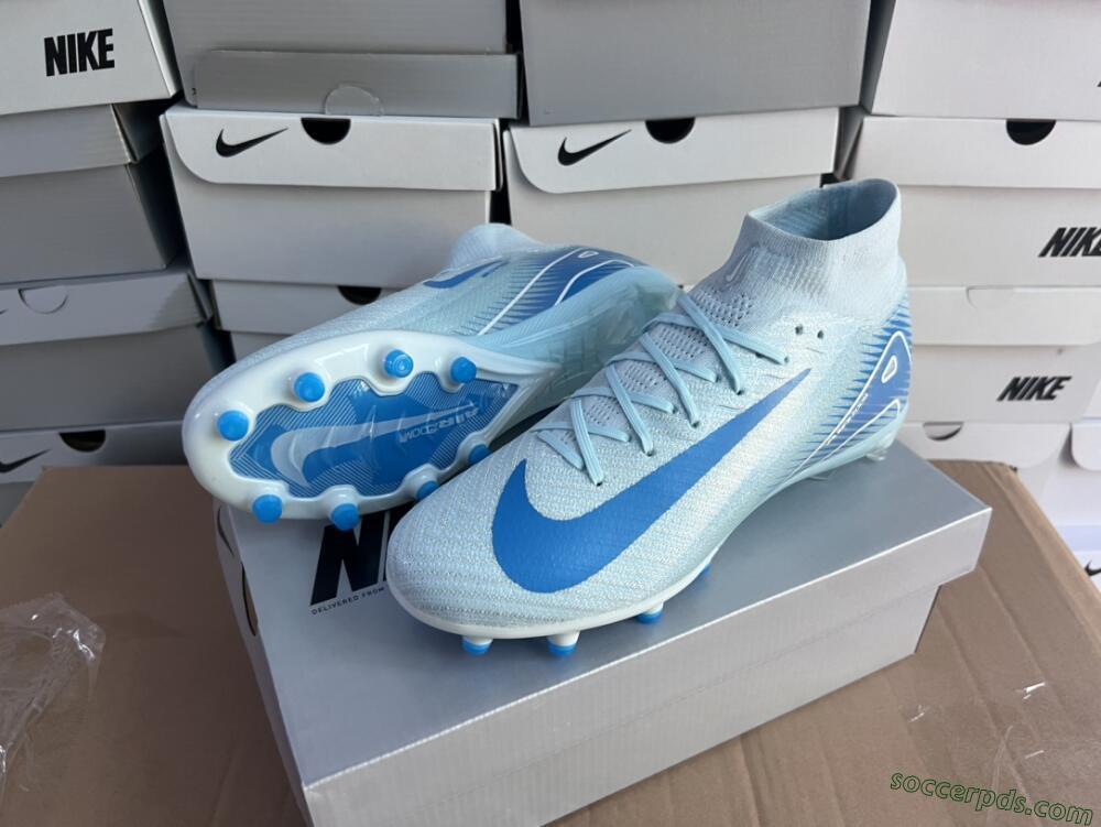 Nike Air Zoom Mercurial Superfly 10 Elite AG High-Tops Football Boots - Jade/Beige/Blue