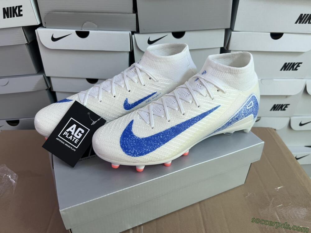 Nike Air Zoom Mercurial Superfly 10 Elite AG High-Tops Football Boots - Beige/Blue