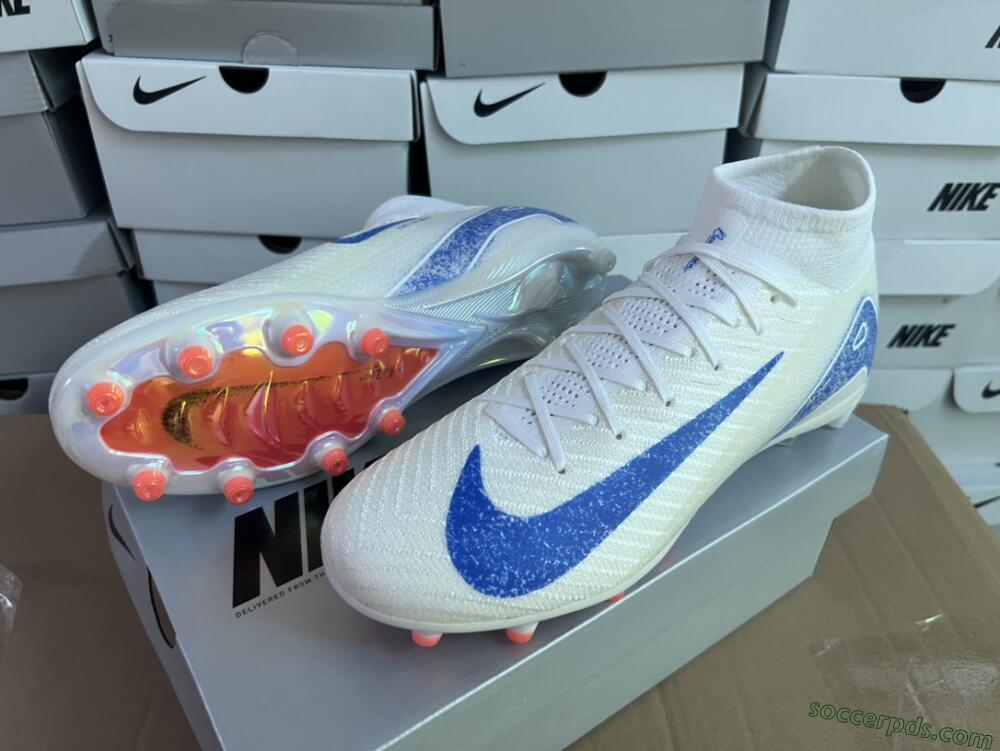 Nike Air Zoom Mercurial Superfly 10 Elite AG High-Tops Football Boots - Beige/Blue