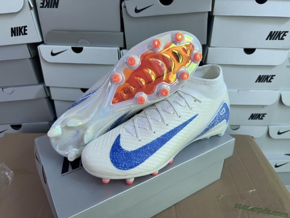 Nike Air Zoom Mercurial Superfly 10 Elite AG High-Tops Football Boots - Beige/Blue