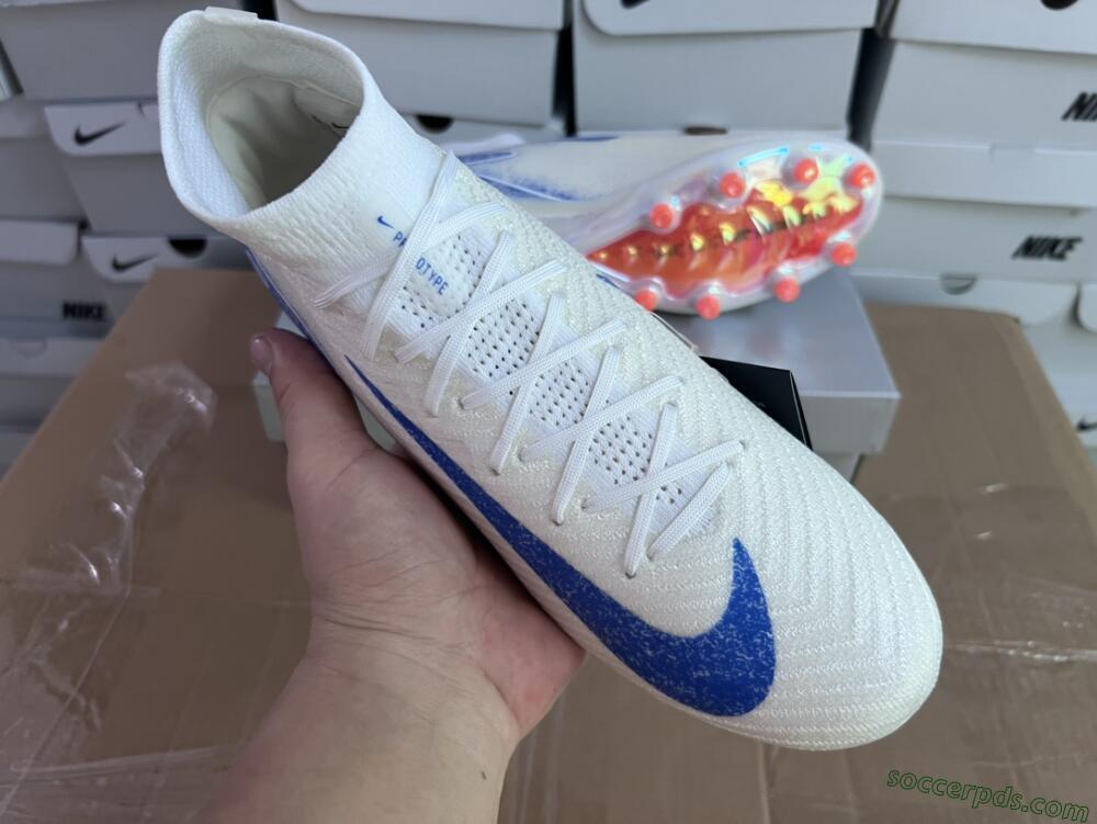Nike Air Zoom Mercurial Superfly 10 Elite AG High-Tops Football Boots - Beige/Blue