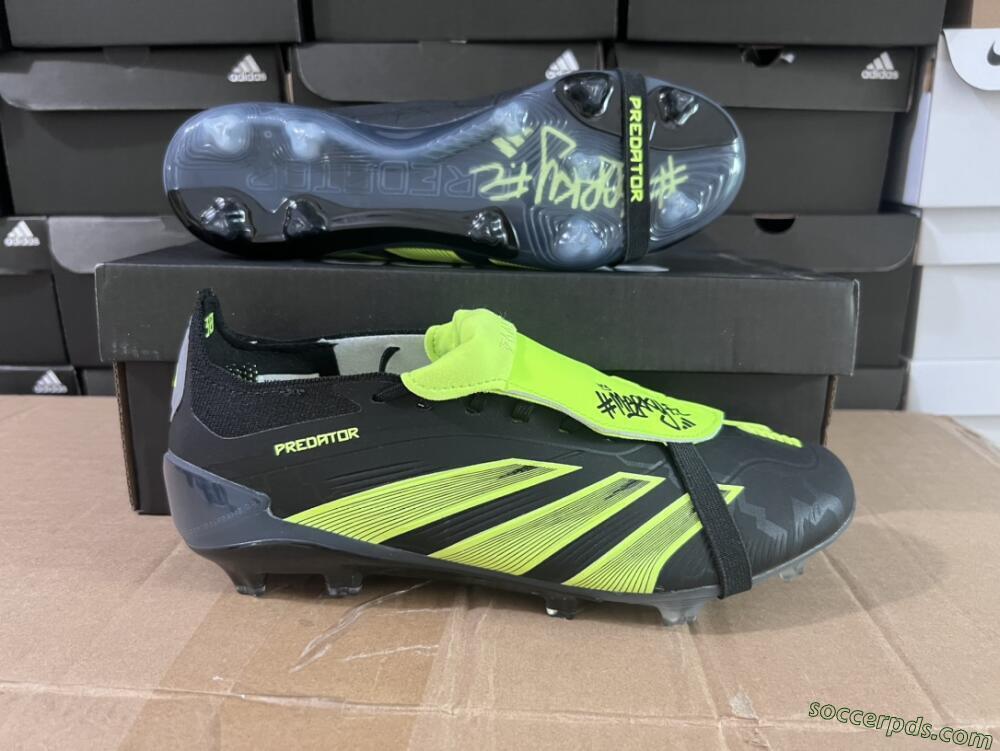 Adidas Predator Elite Foldover Tongue FG Low-Tops Football Boots - Black/Yellow/Blue