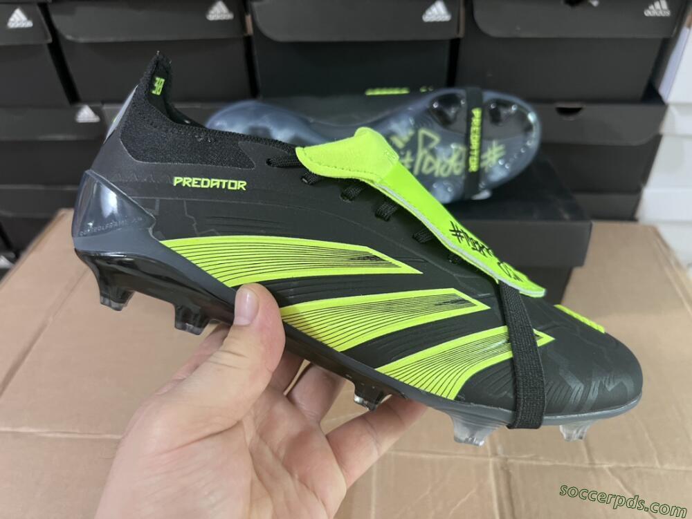 Adidas Predator Elite Foldover Tongue FG Low-Tops Football Boots - Black/Yellow/Blue