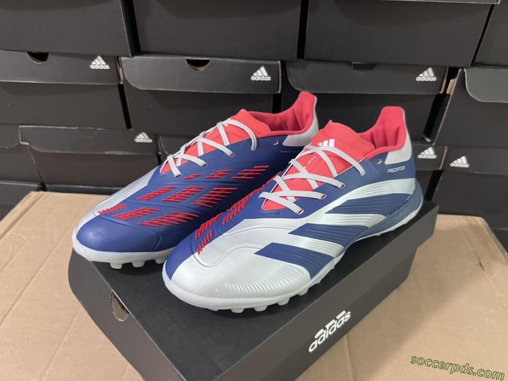 Adidas Predator 24 Elite TF Low-Tops Football Shoes - Silver/Blue/Red