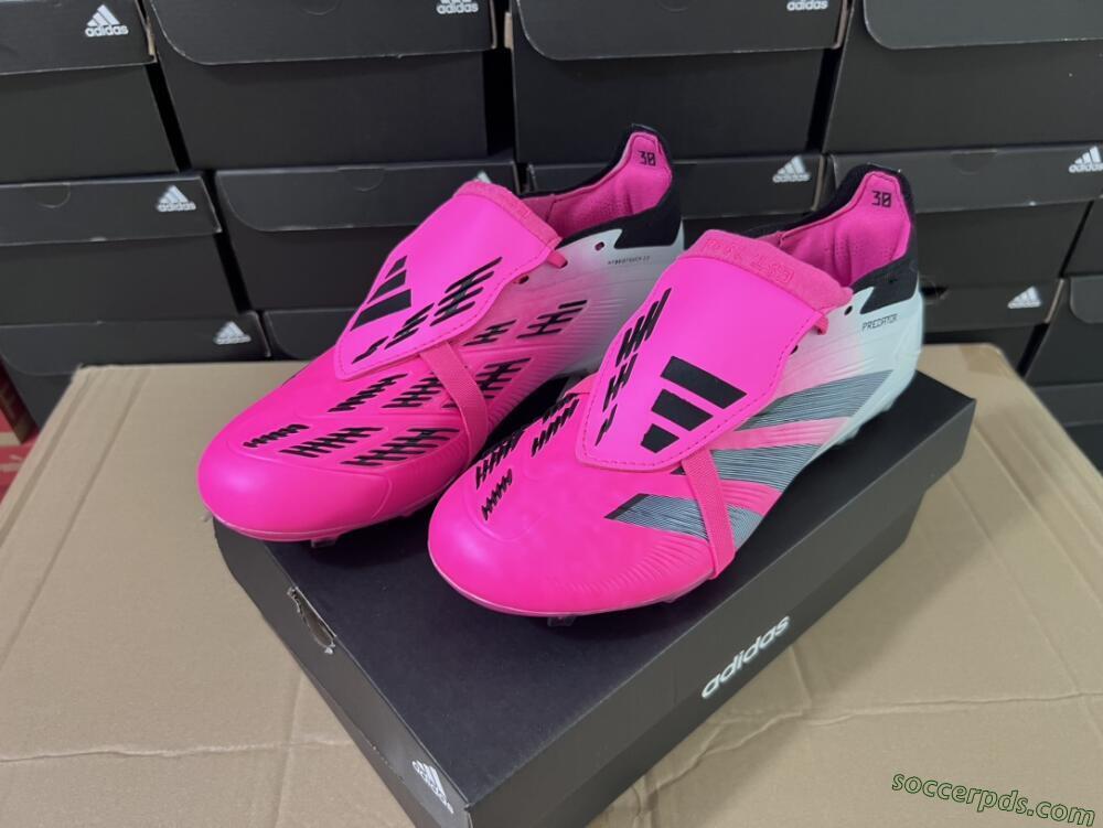 Adidas Predator Elite Foldover Tongue FG Low-Tops Football Boots - Pink/Grey/White