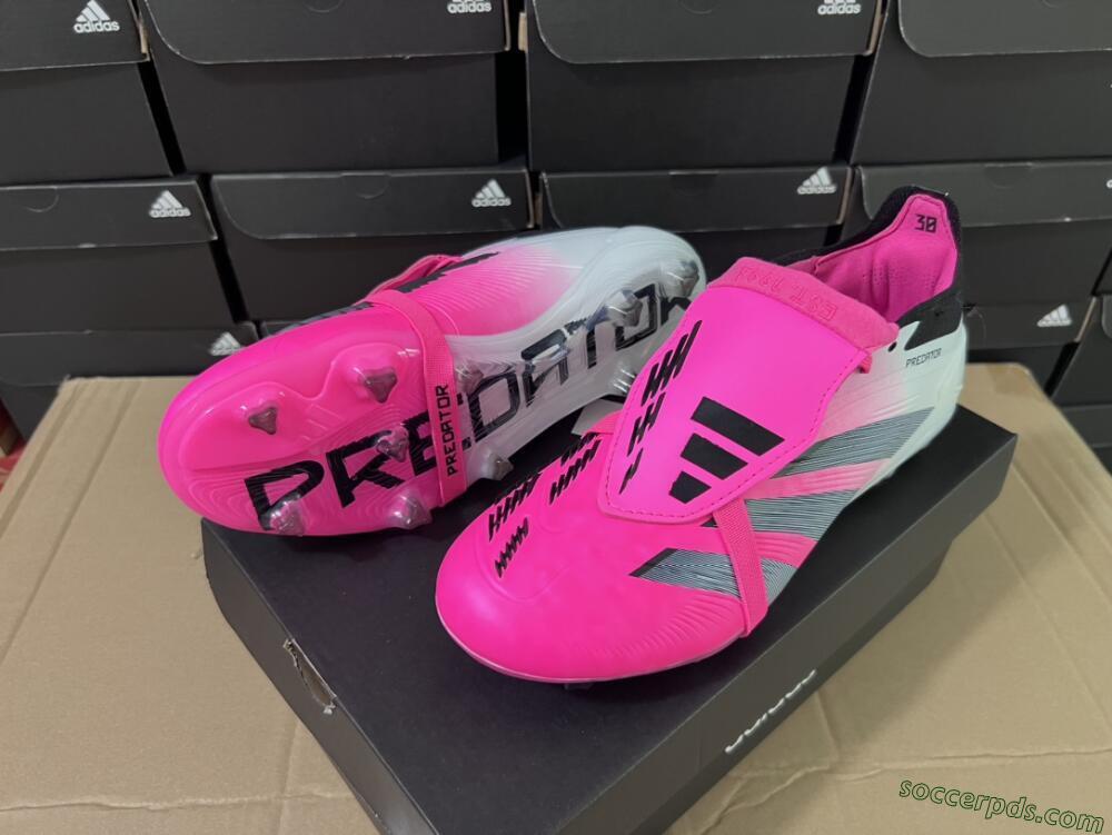 Adidas Predator Elite Foldover Tongue FG Low-Tops Football Boots - Pink/Grey/White