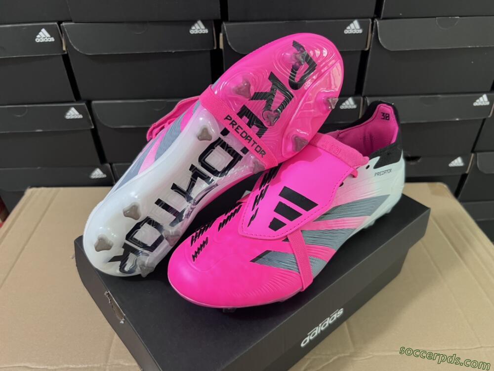 Adidas Predator Elite Foldover Tongue FG Low-Tops Football Boots - Pink/Grey/White