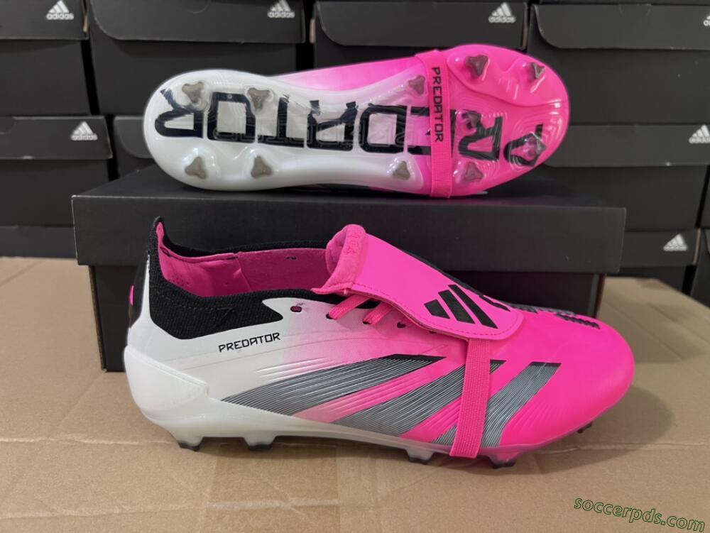 Adidas Predator Elite Foldover Tongue FG Low-Tops Football Boots - Pink/Grey/White