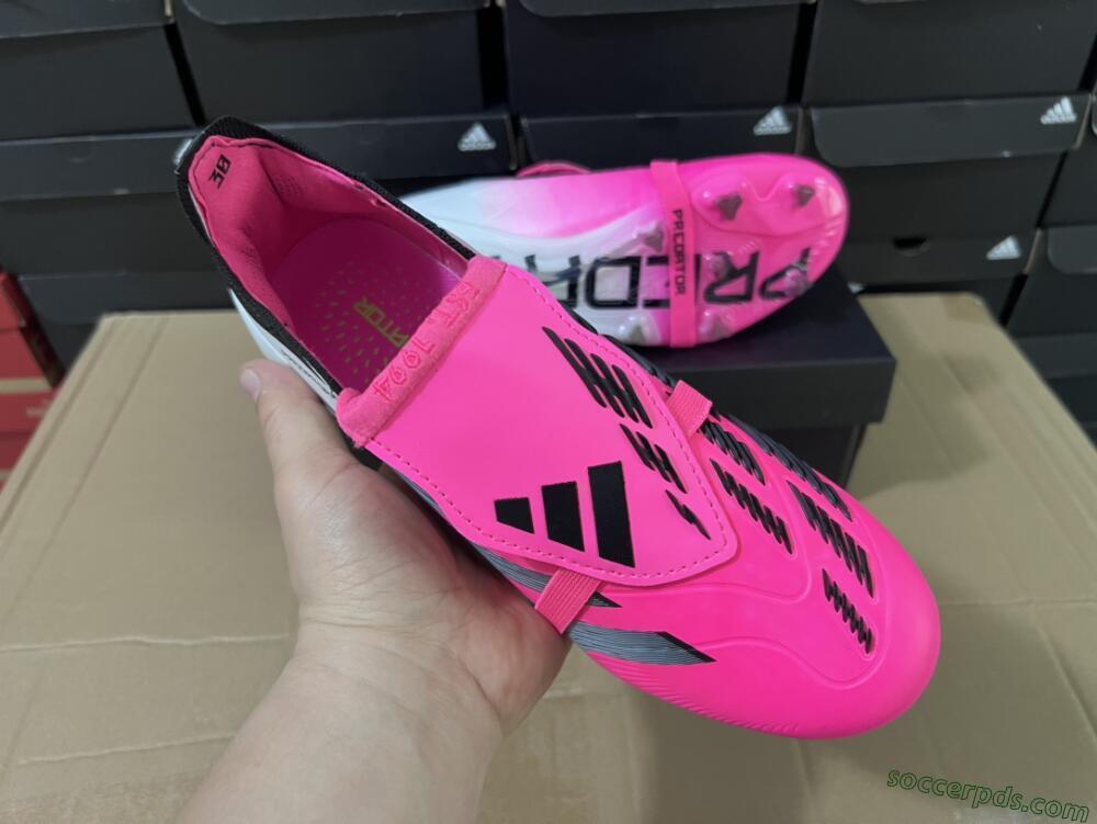 Adidas Predator Elite Foldover Tongue FG Low-Tops Football Boots - Pink/Grey/White