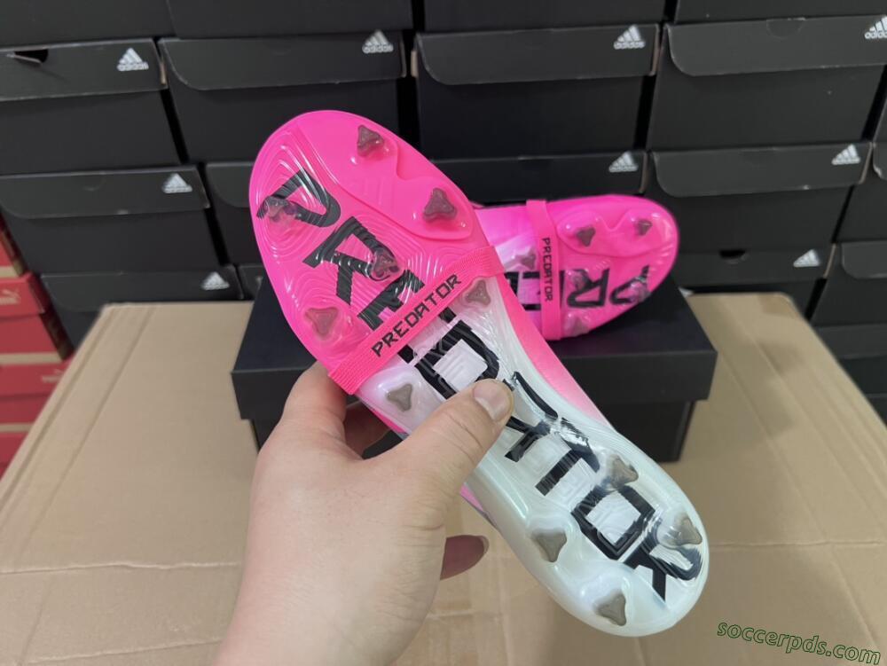 Adidas Predator Elite Foldover Tongue FG Low-Tops Football Boots - Pink/Grey/White