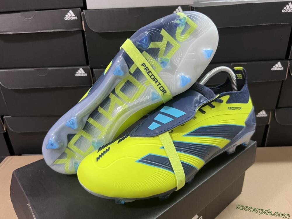 Adidas Predator Elite Foldover Tongue FG Low-Tops Football Boots - Yellow/Blue/Jade