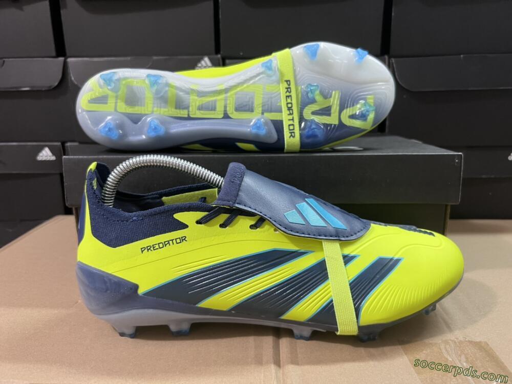 Adidas Predator Elite Foldover Tongue FG Low-Tops Football Boots - Yellow/Blue/Jade
