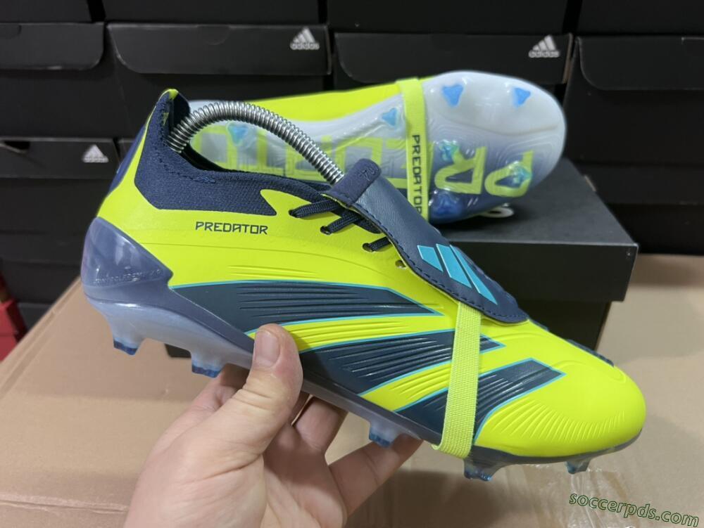 Adidas Predator Elite Foldover Tongue FG Low-Tops Football Boots - Yellow/Blue/Jade