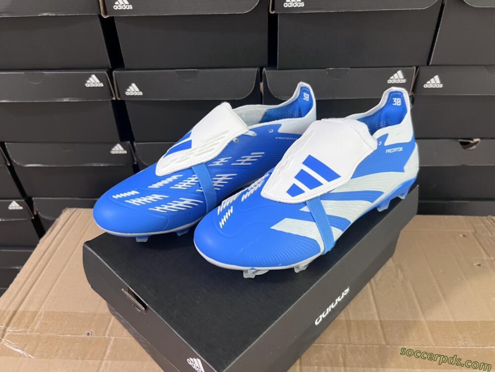 Adidas Predator Elite Foldover Tongue FG Low-Tops Football Boots - Blue/white/Beige