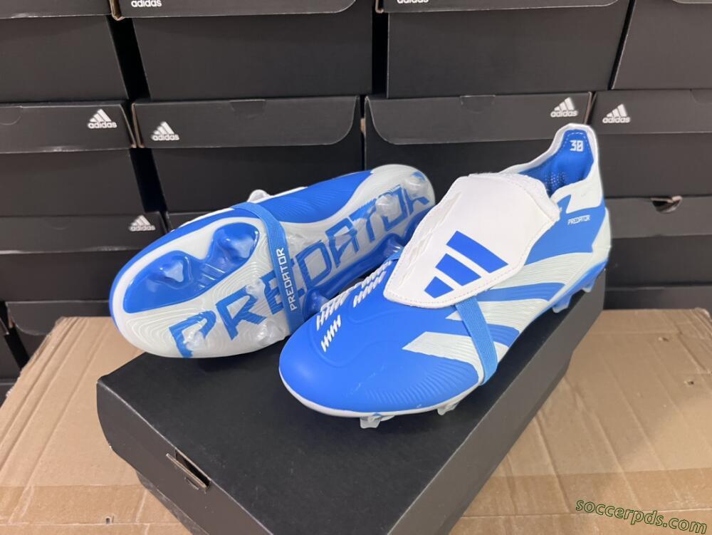 Adidas Predator Elite Foldover Tongue FG Low-Tops Football Boots - Blue/white/Beige