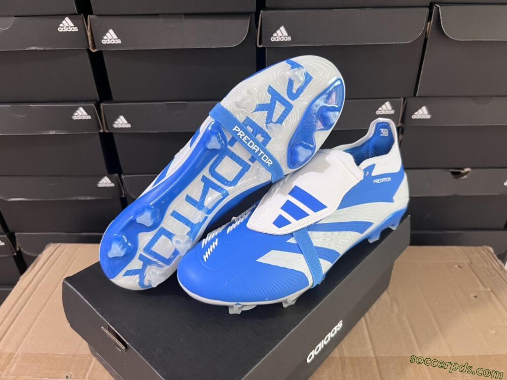 Adidas Predator Elite Foldover Tongue FG Low-Tops Football Boots - Blue/white/Beige