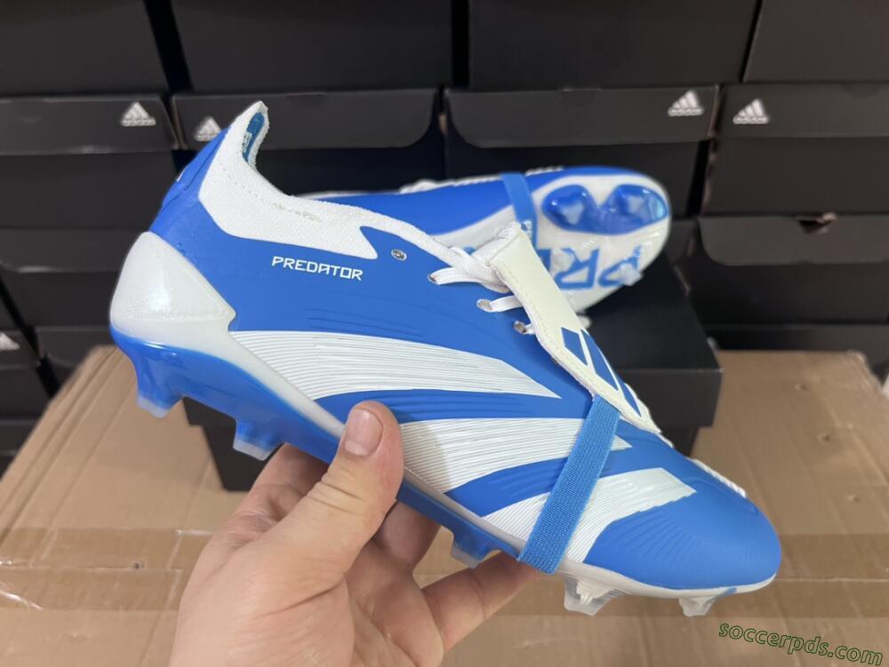 Adidas Predator Elite Foldover Tongue FG Low-Tops Football Boots - Blue/white/Beige