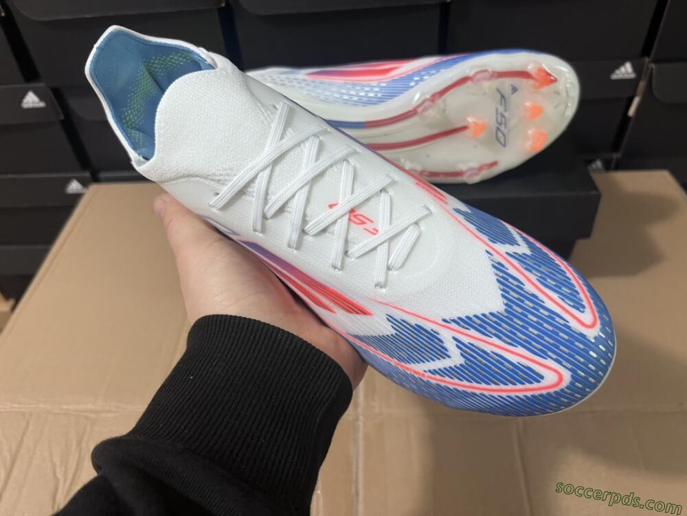 Adidas F50 Adizero FG Low-Tops Football Boots - White/Blue/Pink