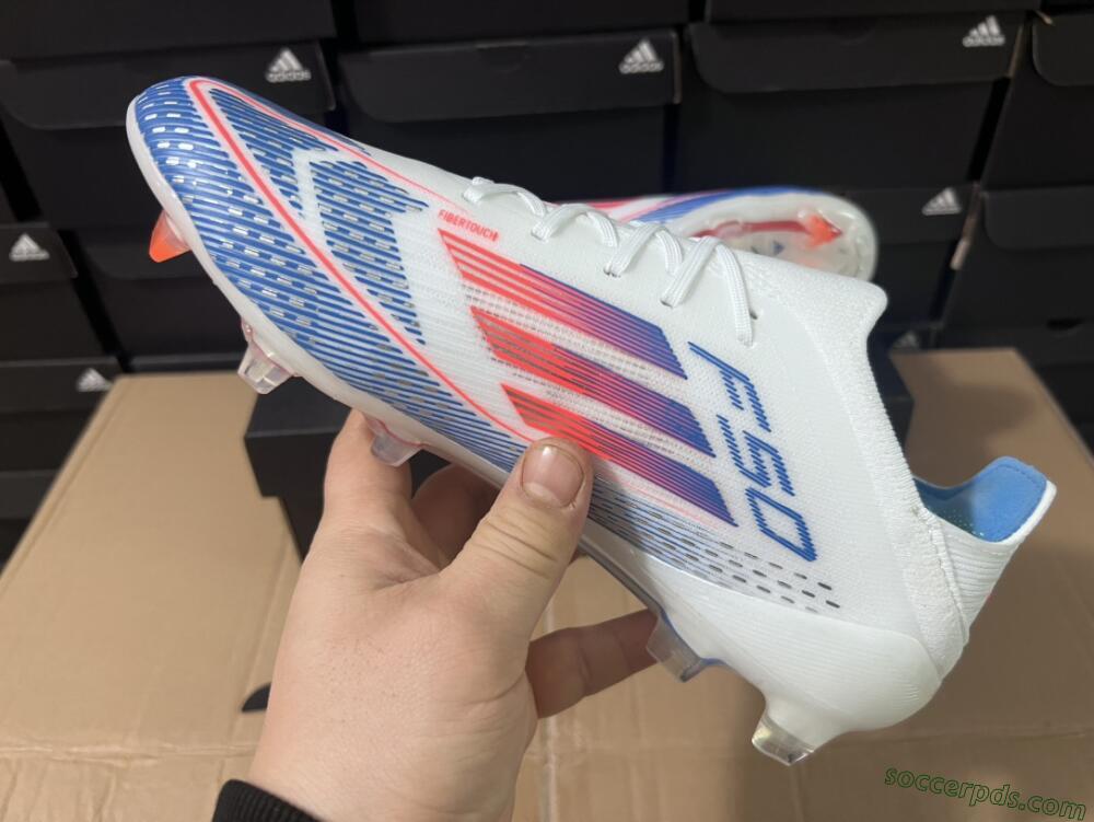 Adidas F50 Adizero FG Low-Tops Football Boots - White/Blue/Pink