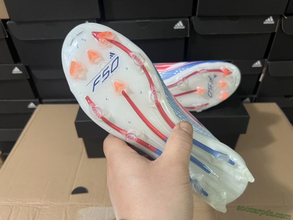 Adidas F50 Adizero FG Low-Tops Football Boots - White/Blue/Pink