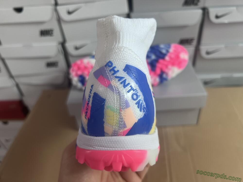 Nike Phantom Luna 2 Elite TF High-Tops Football Shoes - White/Pink/Blue