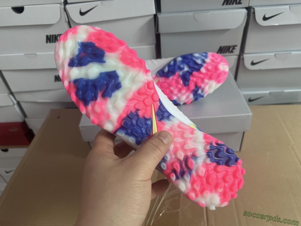 Nike Phantom Luna 2 Elite TF High-Tops Football Shoes - White/Pink/Blue
