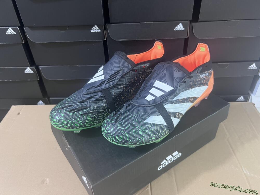 Adidas Predator Elite Foldover Tongue FG Low-Tops Football Boots - Black/White/Green