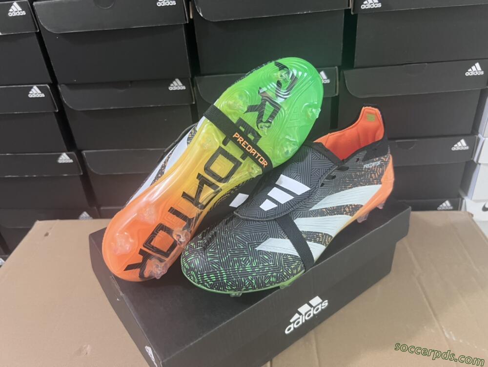 Adidas Predator Elite Foldover Tongue FG Low-Tops Football Boots - Black/White/Green