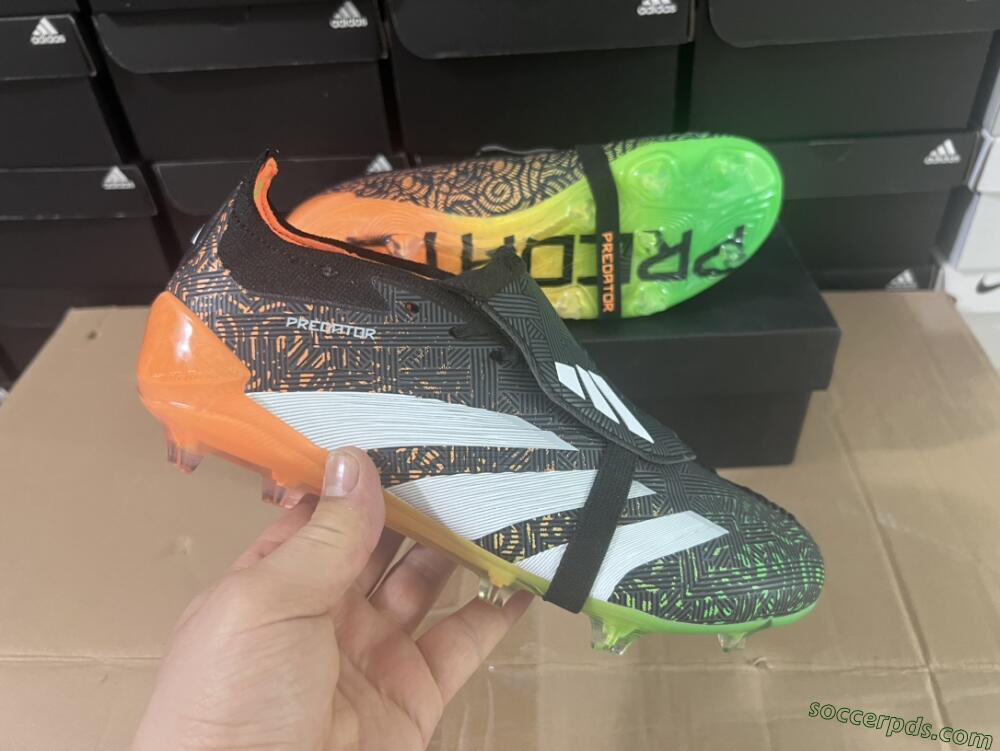 Adidas Predator Elite Foldover Tongue FG Low-Tops Football Boots - Black/White/Green