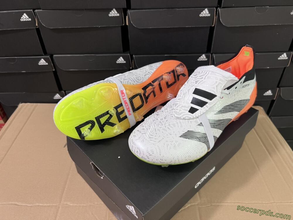 Adidas Predator Elite Foldover Tongue FG Low-Tops Football Boots - White/Black/Orange