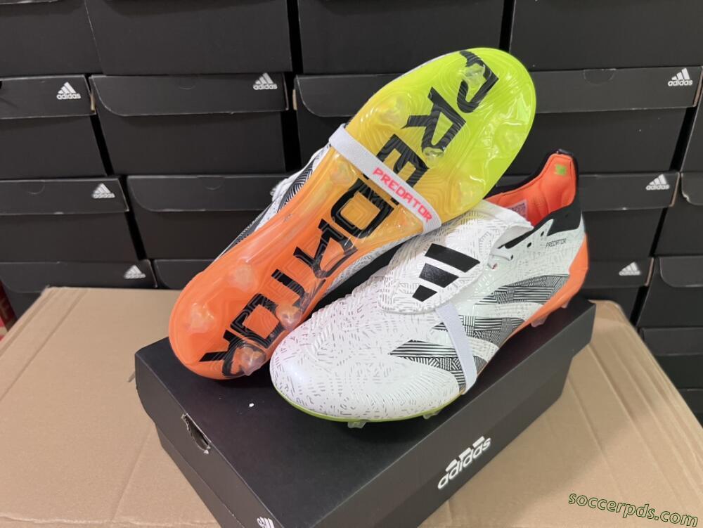 Adidas Predator Elite Foldover Tongue FG Low-Tops Football Boots - White/Black/Orange