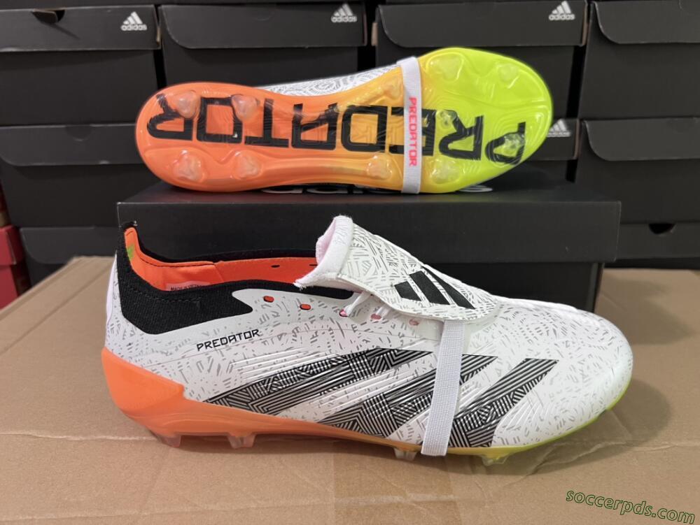 Adidas Predator Elite Foldover Tongue FG Low-Tops Football Boots - White/Black/Orange