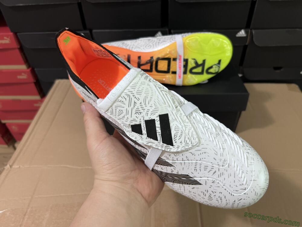 Adidas Predator Elite Foldover Tongue FG Low-Tops Football Boots - White/Black/Orange