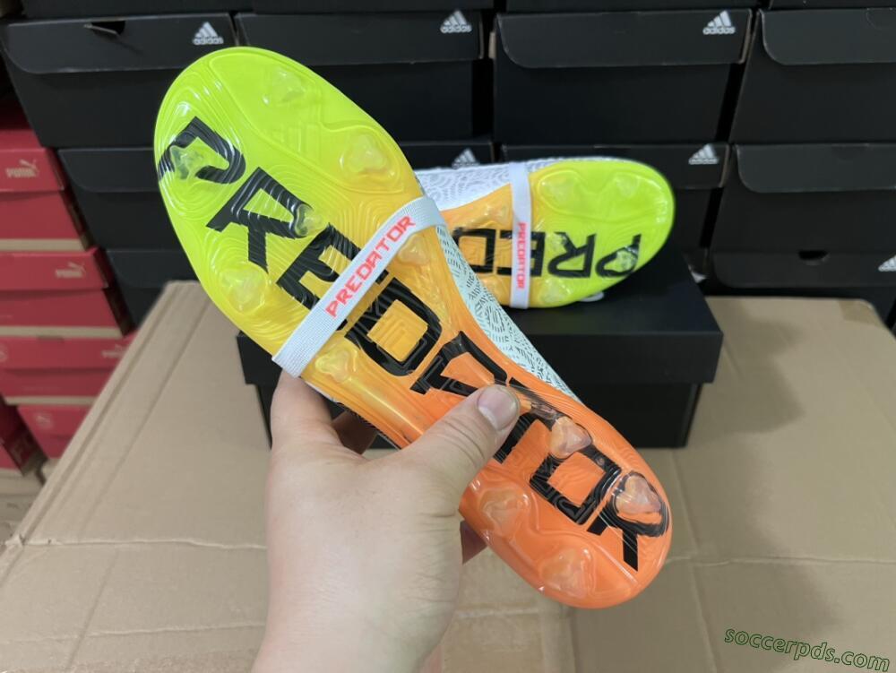 Adidas Predator Elite Foldover Tongue FG Low-Tops Football Boots - White/Black/Orange