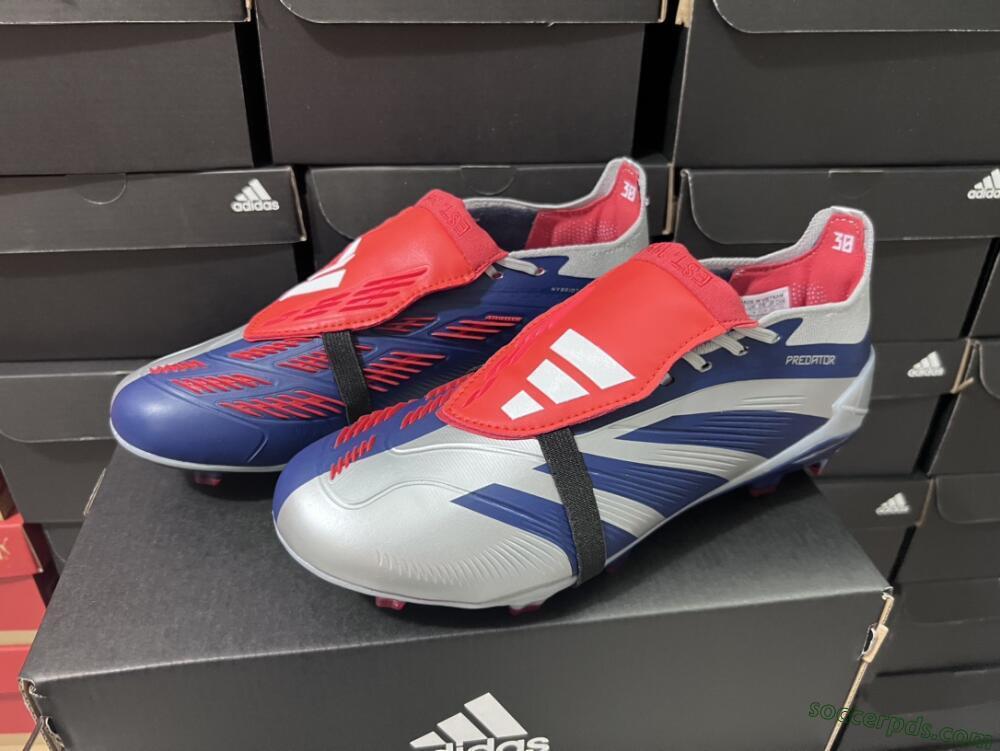 Adidas Predator Elite Foldover Tongue FG Low-Tops Football Boots - Silver/Black/Red