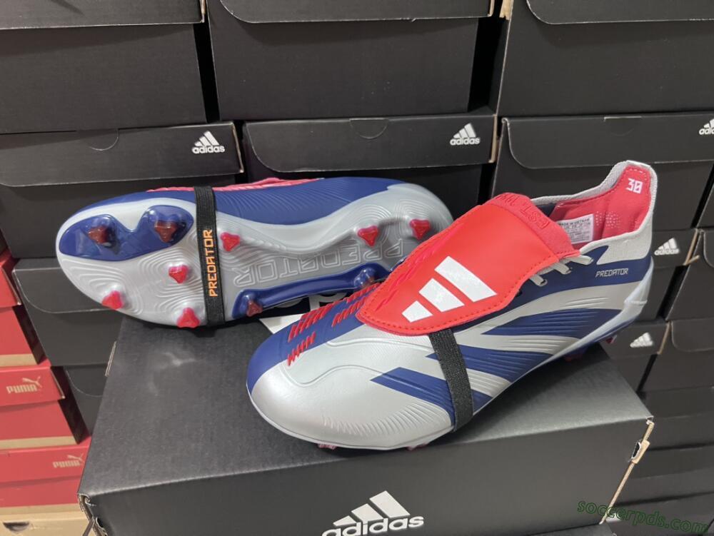 Adidas Predator Elite Foldover Tongue FG Low-Tops Football Boots - Silver/Black/Red