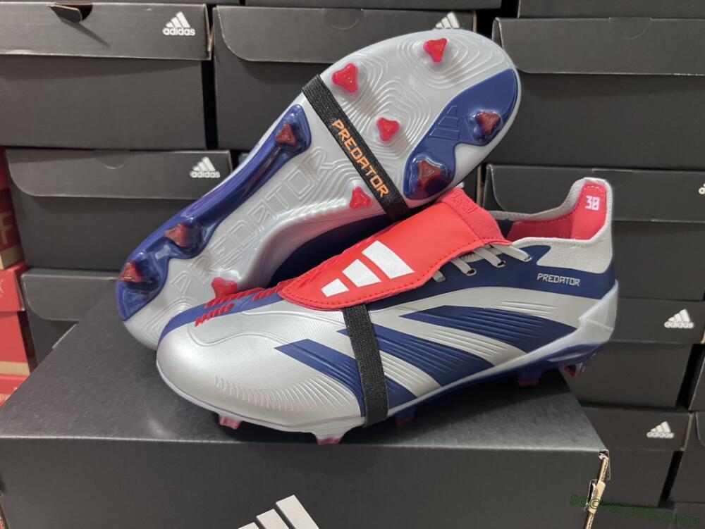 Adidas Predator Elite Foldover Tongue FG Low-Tops Football Boots - Silver/Black/Red