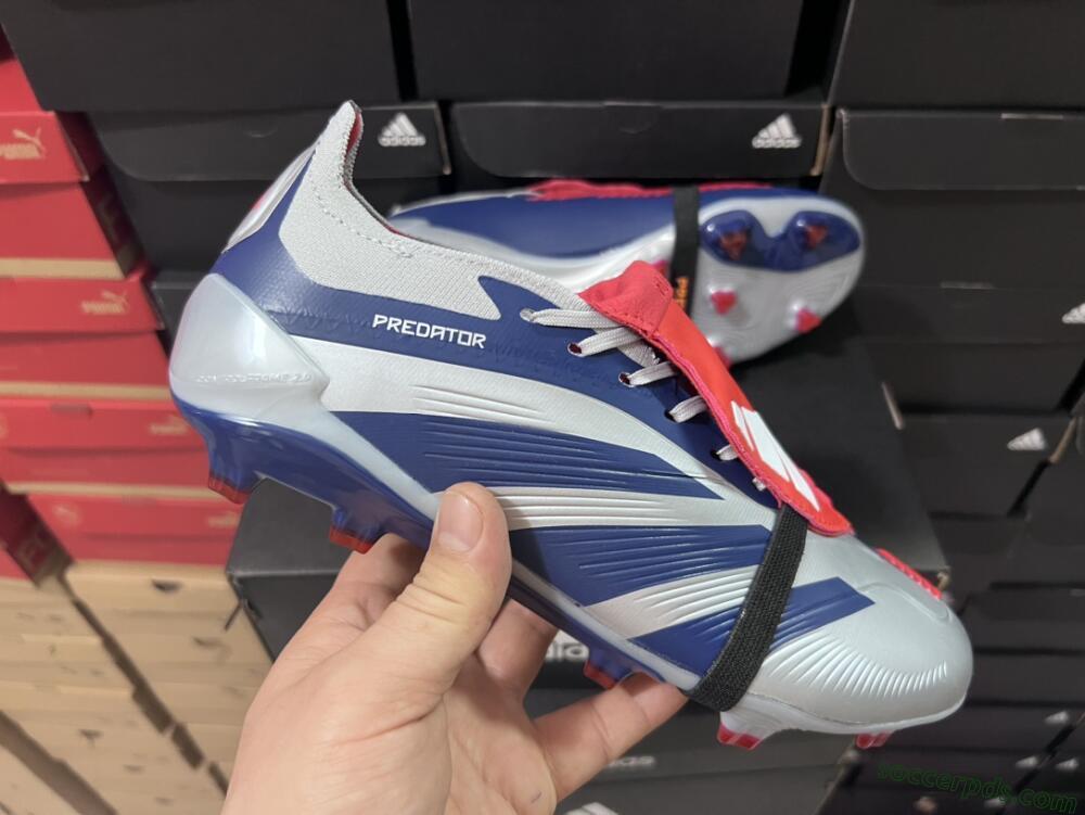 Adidas Predator Elite Foldover Tongue FG Low-Tops Football Boots - Silver/Black/Red