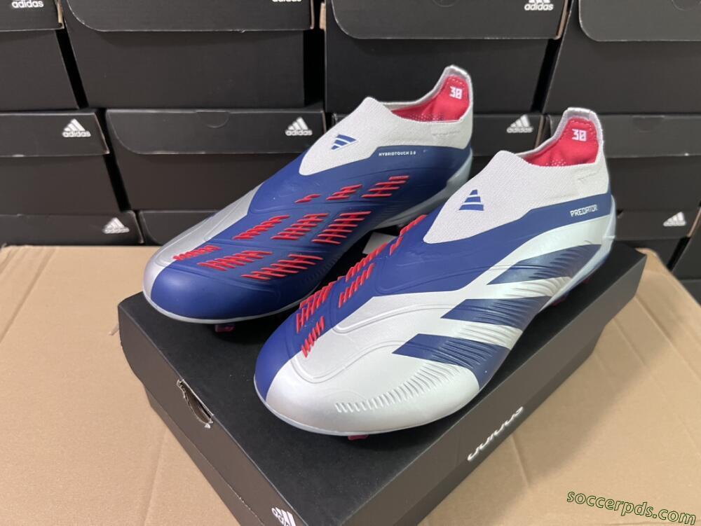 Adidas Predator Accuracy+ Laceless FG Low-Tops Football Boots - Silver/Blue/Red