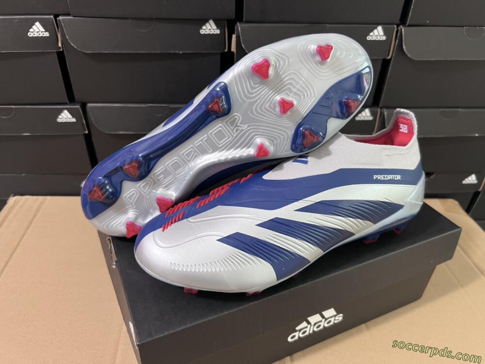 Adidas Predator Accuracy+ Laceless FG Low-Tops Football Boots - Silver/Blue/Red