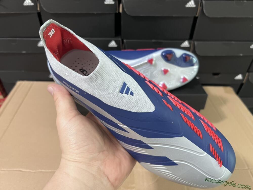 Adidas Predator Accuracy+ Laceless FG Low-Tops Football Boots - Silver/Blue/Red
