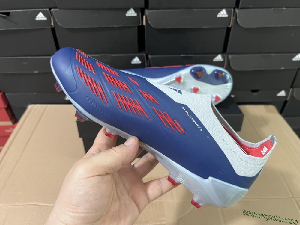 Adidas Predator Accuracy+ Laceless FG Low-Tops Football Boots - Silver/Blue/Red